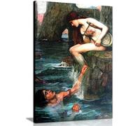Panther Print Impression sur Toile, The Siren John William Waterhouse, 46x31 cm (18x12in)