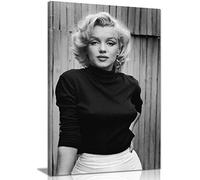 Panther Print Marilyn Monroe Impression sur toile Motif photo Noir et blanc 24 x 16 cm