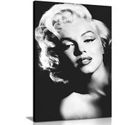 Panther Print Marilyn Monroe Impression sur toile Noir et Blanc 24 x 16 cm