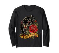 Panther Rose Traditional Tattoo Flash Stay True Old School Manche Longue