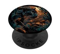 Panther T avec une panthère noire qui rôde PopSockets PopGrip Interchangeable
