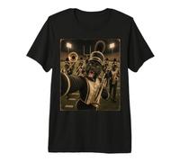 Panther Trompette Player Funny Vintage Selfie Halftime Rally T-Shirt Haut de Gamme