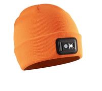 Panther Vision POWERCAP Bonnet lumineux à DEL rechargeable par USB 2,5 - LED lumineuses et résistance à l'eau IPX4 - Cadeau pour papa, père, homme, mari - Orange vif