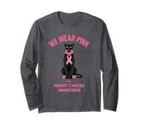 Panther We Wear Pink Breast Cancer Awareness Octobre Manche Longue