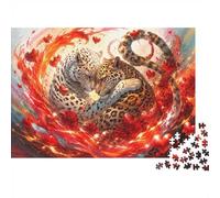 Panthère Cœur Feu 1000 Pièces Mini Puzzle pour Adultes Décor Maison