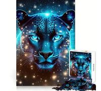 Panthère de la Nébuleuse Mystique Puzzle 1000 Pièces Cadeau pour Adultes Amélioration de la Mémoire Loisirs Décoration Murale aux Découpes Précises (50x75cm)