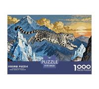 Panthère des neiges Puzzle en Bois Imperméable Puzzles De 1000 Pièces pour Adultes Cadeaux Défi Et Casse-tête Jeux Éducatifs