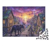 Panthère du Port des Runes Puzzle 1000 Pièces Adultes Et Enfants,Dès 14 Ans,Déco Murale,Anti-Stress,Défi,Premium,Carton,Jeu Éducatif, Casse-tête,Détente 70x50cm