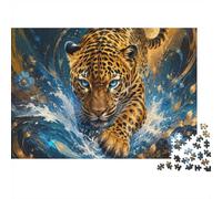 Panthère Eau Fleur Puzzle, 1000 Pièces pour Adultes Haute Qualité | 70x50cm Carton, Exercice Cérébral, Découpe Précise, Amateurs De Puzzles, Réduction Du Stress