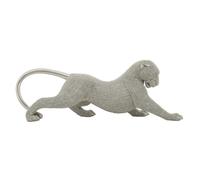 Panthère En Résine Argentée 32x9x11 Cm