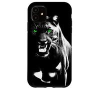 Panthère fierté Sauvage aux Yeux Verts Cool montrant des Dents Coque pour iPhone 11
