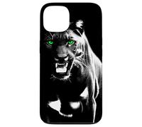 Panthère fierté Sauvage aux Yeux Verts Cool montrant des Dents Coque pour iPhone 13