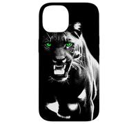 Panthère fierté Sauvage aux Yeux Verts Cool montrant des Dents Coque pour iPhone 14