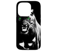 Panthère fierté Sauvage aux Yeux Verts Cool montrant des Dents Coque pour iPhone 14 Pro