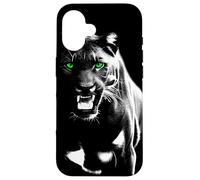 Panthère fierté Sauvage aux Yeux Verts Cool montrant des Dents Coque pour iPhone 16