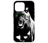 Panthère fierté Sauvage aux Yeux Verts Cool montrant des Dents Coque pour iPhone 16 Pro Max