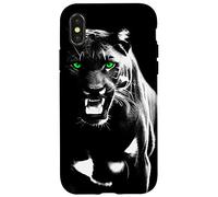 Panthère fierté Sauvage aux Yeux Verts Cool montrant des Dents Coque pour iPhone X/XS