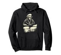 Panthère Jouant de la Batterie drôle Hip Hop Musique Animal Batteur Sweat à Capuche