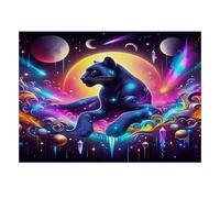 Panthère Lune Cristal 1000pcs Mini Puzzle pour Famille Difficile | 70x50cm Carton Décor Salon Structure Durable Cadeau Anniversaire Soulagement Stress