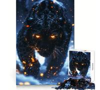 Panthère mystérieuse Puzzle 1000 pièces pour Adultes pour Un Jeu de réflexion, Un Moment de complicité, Une Surprise d'anniversaire (38x52cm)
