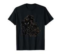 Panthère Nocturne Mystique avec Fleurs de Rose foncé T-Shirt