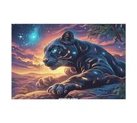 Panthère Noire 1000 Pieces Casse tête Expert Confirmé en Carton Haute Densité Épais Faune Sauvage Très Difficile Anti Stress Loisir Créatif Cadeau Fête des Pères Premium 1000 PCS