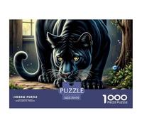 Panthère Noire 1000 Pièces Puzzles pour Adultes Un Puzzle Difficile Jeu Éduchatif Défi Jouets Enfants Jeu De Puzzle pour Toute La Famille Cadeaux pour Femmes Cadeaux pour Hommes 70x50cm/1000pcs
