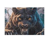 Panthère Noire 300 Pièces Puzzle pour Ado en Carton Haute Qualité Épais Ménagerie radieuse et fantaisiste Facile Débutant Jeu De Société Cadeau Fête des Pères Petit Prix Qualité Premium 300 PCS