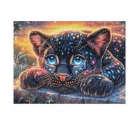 Panthère Noire 500 Pieces Casse-tête Adulte en Carton sans Déformation Très Difficile Haute Difficulté Anti-Stress Décoration Murale Cadeau Noël Pas Cher 500 PCS/52×38cm