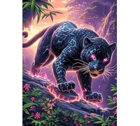 Panthère Noire aux Yeux Brillants 500 Pieces Casse-tête Amateur d'art en Carton Haute Densité Faune et Flore Difficile Niveau Expert Décoration Murale Cadeau Fête des Pères Premium 500 PCS