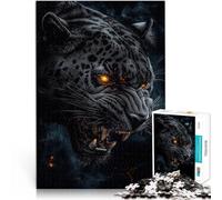 Panthère Noire aux Yeux de feu Puzzles 1000 pièces pour Adolescents Loisirs en Famille Jouets de décoration pour la Maison 38x26cm