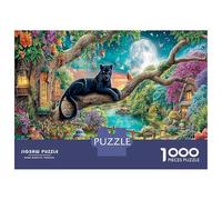 Panthère Noire dans la Jungle enchantée 1000 Pièces Puzzle - Solide Et Durable & Défiant Mystique Sauvage Feline - pour Adultes 70x50cm/1000pcs Cadeau d'anniversaire