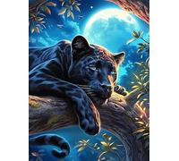 Panthère noire dans une forêt magique 1000 Pièces Puzzle Expert Confirmé En Carton Sans Déformation Animal sauvage et animal de compagnie Très Difficile Décoration Murale Collection Cadeau Fête Des Pè