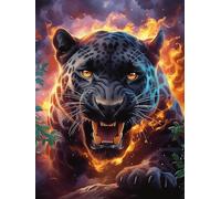 Panthère noire dans une lueur magique ardente 1000 Pièces Puzzle Expert Confirmé En Carton Sans Déformation Animal sauvage et animal de compagnie Très Difficile Décoration Murale Collection Cadeau Fêt