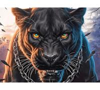Panthère Noire en colère 1000 Pieces Casse-tête Adulte en Carton Rigide sans Déformation Animal de Compagnie Jeu De Société Famille Très Difficile Cadeau Noël Qualité Premium Pas Cher 1000 PCS