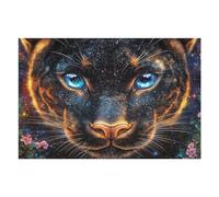 Panthère Noire Gros Plan 1000 Pièces Puzzle Adulte en Carton Haute Qualité Épais Difficile Moyenne Anti-Stress Décoration Murale Idée Cadeau Saint Valentin 1000 PCS