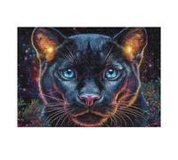 Panthère Noire Gros Plan 300 Pièces Puzzle Adulte en Carton Rigide Haute Qualité Difficile Niveau Expert Anti-Stress Jeu De Société Idée Cadeau Anniversaire Premium 300 PCS