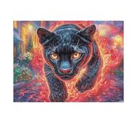 Panthère Noire Gros Plan 500 Pieces Casse-tête Créatif en Carton Épais Difficulté Moyenne Activité Manuelle Loisir Créatif Cadeau Créatif Événement Festif Premium 500 PCS
