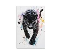 Panthère Noire Impression Sur Toile Murale Peinture Tableaux animaux Décor Moderne Toile Ferme Bain Salon 08x12inch(20x30cm)