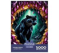 Panthère Noire in The Cave Puzzle 1000 Pièces Educa Jouet Divertissement Créatif Décoration Intérieure Animaux Jeu Éduchatif Challenge Toy Adultes Et Enfants À Partir De 14 Ans 38x26cm/1000pcs