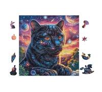 Panthère Noire Moonlight 100 Pièces Puzzle Adolescent en Carton sans Déformation Difficulté Moyenne Activité Éducative Cadeau Noël Pas Cher Petit Prix 28x28cm
