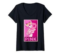 Panthère rose étreignant la lettre "P" T-Shirt avec Col en V