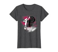 Panthère Rose Le Silhouette Rose dans la Brume T-Shirt, Femme, Chiné Foncé, L