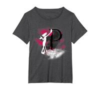 Panthère Rose Le Silhouette Rose dans la Brume T-Shirt, Femme Grandes Tailles, Chiné Foncé, 4X
