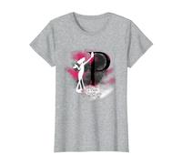 Panthère Rose Le Silhouette Rose dans la Brume T-Shirt, Femme, Gris Chiné, 3XL