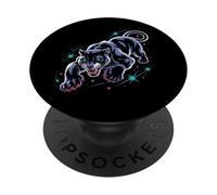 Panthère Sauvage Horreur Animation Art PopSockets PopGrip Adhésif
