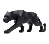 Panthère Sculpture Ornements Sculpture Géométrique Résine Léopard Statue Faune Décoration Maison NOIR