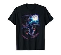 Panthères Noires sous la Pleine Lune Vintage Fantasy Lightning T-Shirt