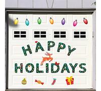 PANTIDE Lot de 25 autocollants magnétiques pour porte de garage de Noël, autocollants magnétiques pour réfrigérateur et Noël, autocollants pour fête de Noël