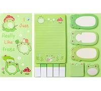 PANTIDE Lot de 550 feuilles de notes adhésives grenouille mignonnes de dessin animé - Onglets animaux - Marqueurs de page pour employés de bureau, étudiants, école, salle de classe, récompense, fête